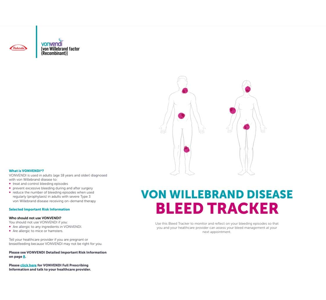 Von Willebrand disease bleed tracker brochure.