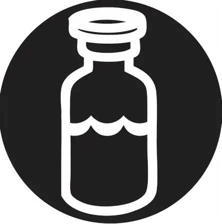 Diluent vial symbol icon.