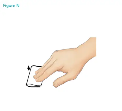 Hand pressing sterile gauze.