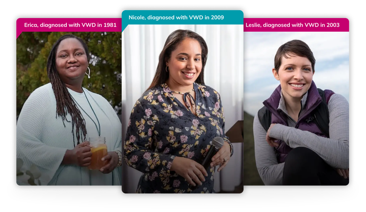 Real patients diagnosed with VWD.
